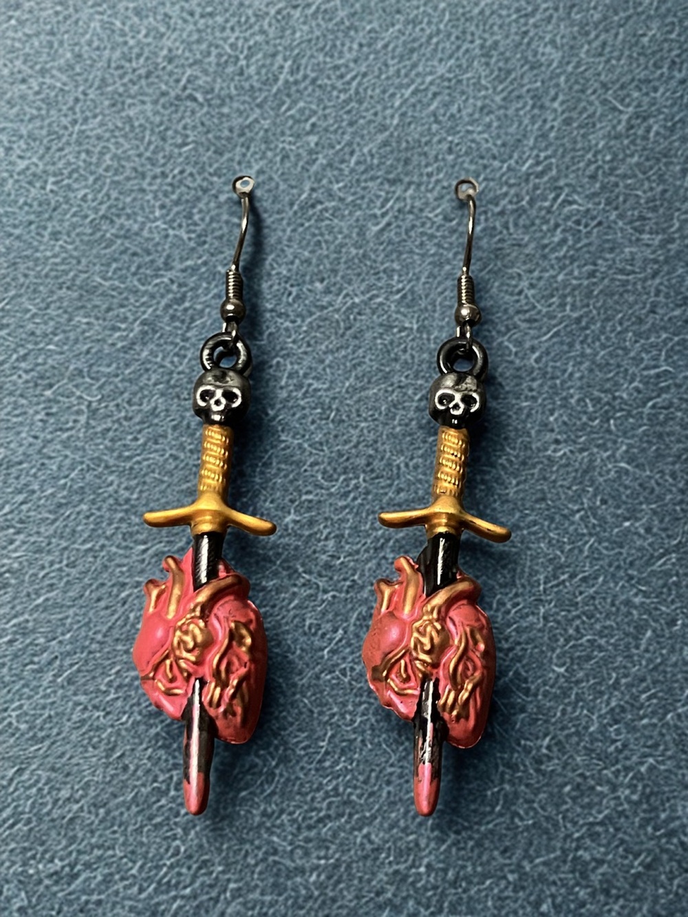 Love kills handpainted earrings